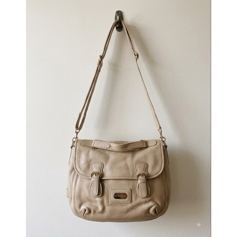 See by Chloe Beige Pebbled Leather Satchel Crossbody Bag Gold Hardware Nude